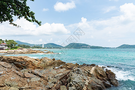 沙滩烧烤热带海岛背景