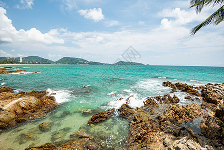 大海波浪热带海岛背景