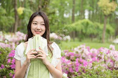 可爱人物青春美女郊游背景