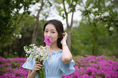 森系美女郊游图片