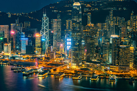 香港码头香港夜景背景