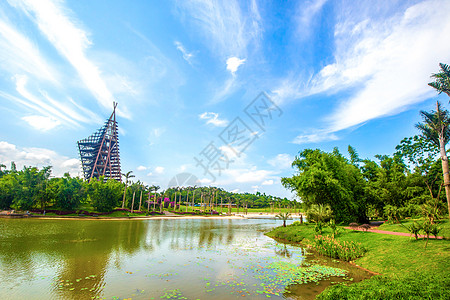 东盟博览会清泉湖风光背景