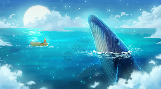 与鲸鱼的邂逅背景图片