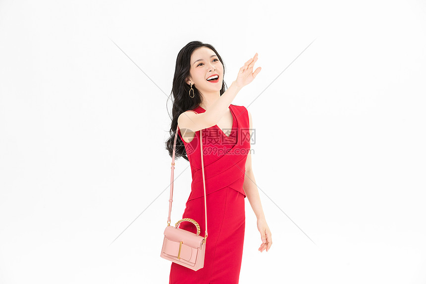 时尚美女招手