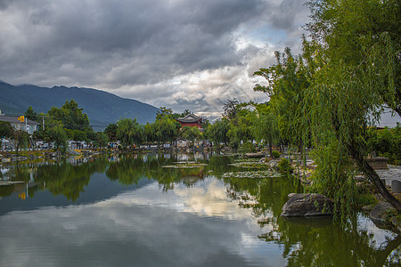 大理美景大理喜洲古镇风光背景