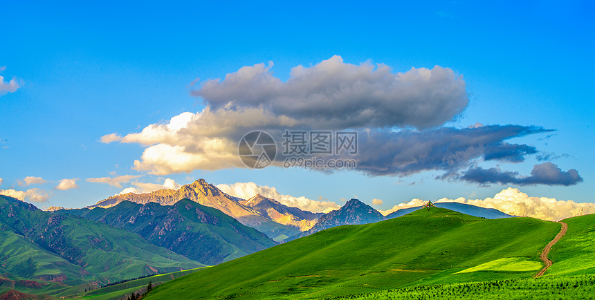 美丽草原的夏季风景图片