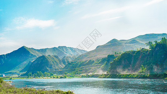 鸭绿江朝鲜风光背景图片