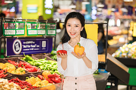 美女超市购物图片