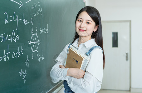 学习校园小清新美女上课背景