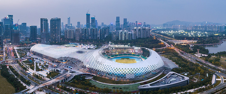 中国广东省深圳市南山区深圳湾体育中心春茧体育馆背景