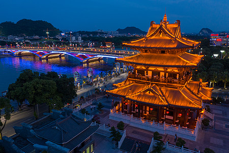 桂林夜景桂林逍遥楼夜景背景