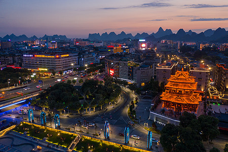 桂林逍遥楼夜景图片