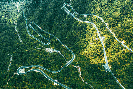 皖南山区航拍绩溪山路背景