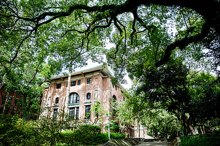 广州中山国立大学古式建筑高清图片