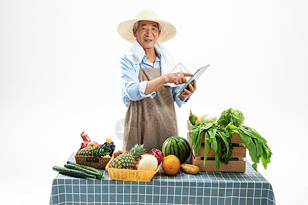 菜农使用平板高清图片