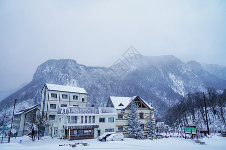 日本层云峡雪景图片