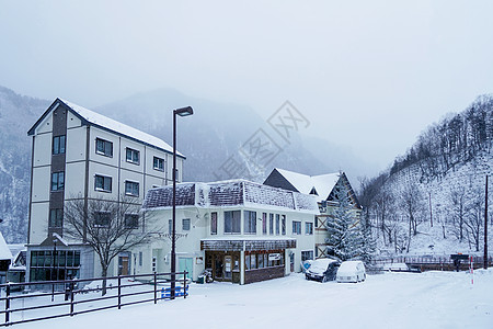 日本层云峡雪景图片