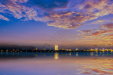 三亚美景长沙湘江夜景背景