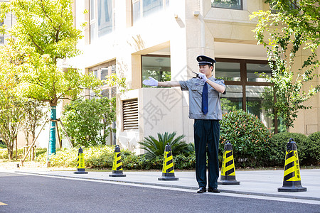 交警在指挥交通保安指挥交通背景