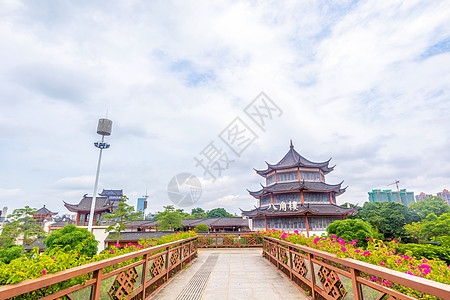 古风建筑复古八角楼背景