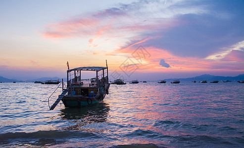 广东省惠州市巽寮湾景区夕阳图片