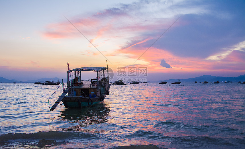 广东省惠州市巽寮湾景区夕阳图片