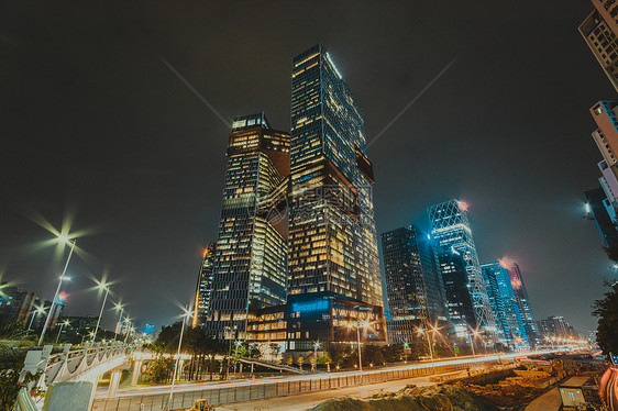 广东省深圳市南山区后海城市夜景图片