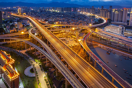 高架夜景交织的高架桥背景