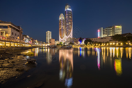 厦门双子大厦夜色背景图片