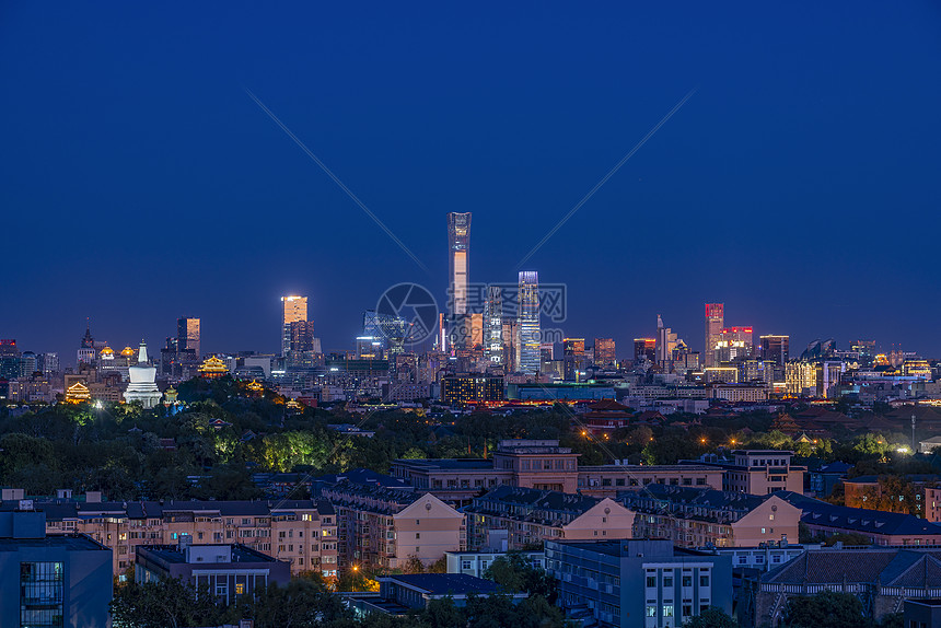 夜景北京CBD地标建筑图片