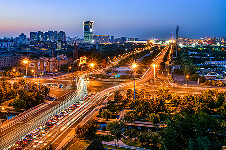 科技建筑北京奥体中心夜晚全景背景