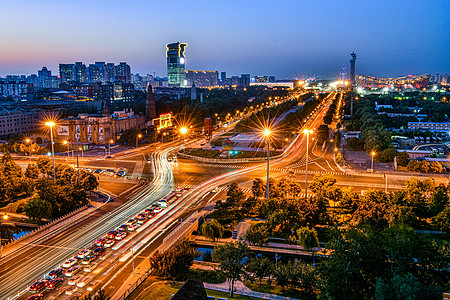 鸟巢水立方北京奥体中心夜晚全景背景