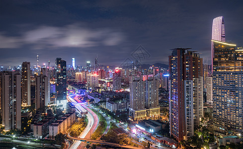 广东省深圳市罗湖区城市夜景图片