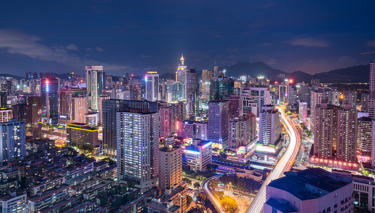 广东省深圳市罗湖区城市夜景图片