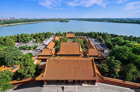 北京古镇北京颐和园内景背景