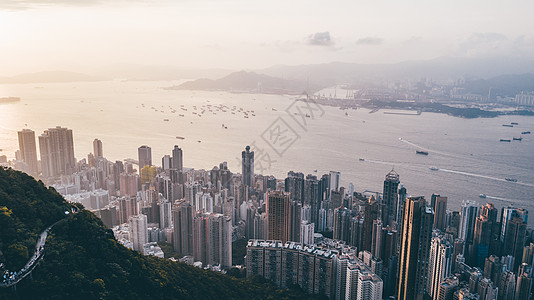 香港维多利亚港航拍图片