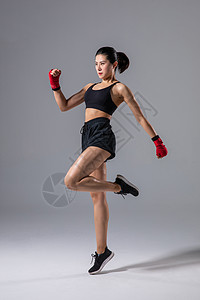 女性运动拳击散打图片