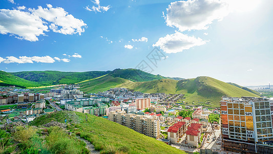 蒙古就乌兰巴托城市风光背景