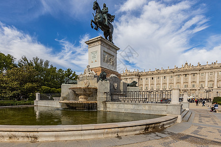 欧洲宫廷西班牙马德里皇宫花园背景