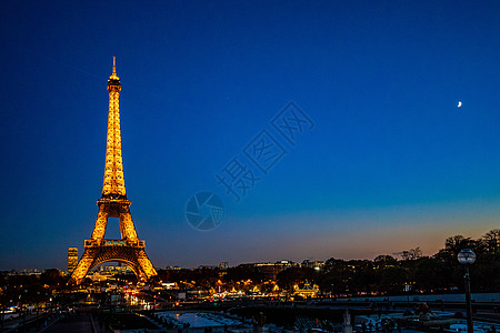 巴黎地标建筑法国巴黎埃菲尔铁塔背景