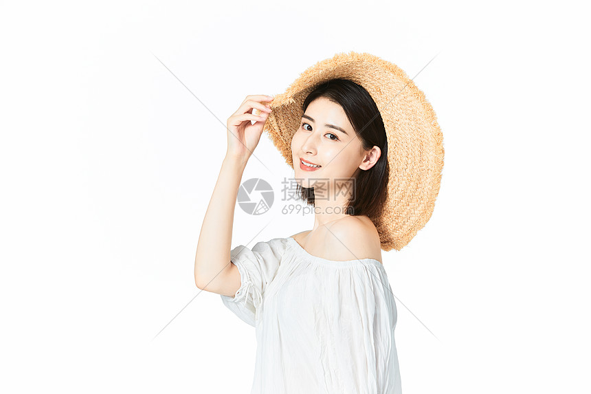 女性夏日防晒图片