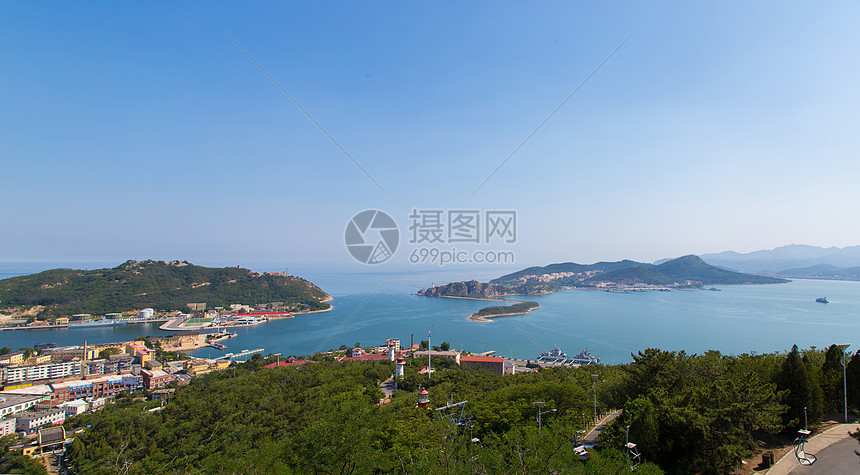 大连旅顺口入海口全景图片