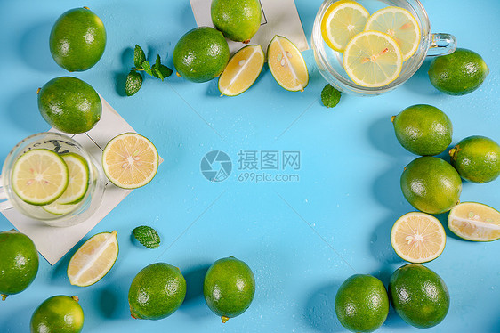 柠檬冰块图片