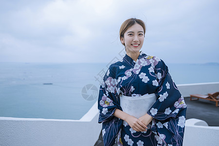 海边和服美女高清图片