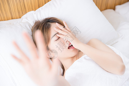 睡眠美女年轻女性赖床背景