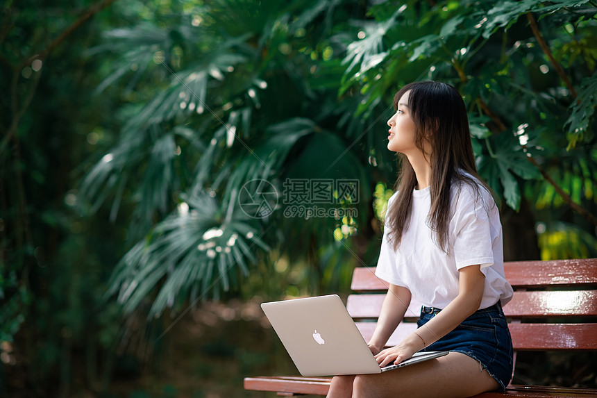 树林里看电脑图片