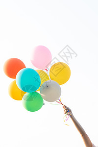 天空气球彩色气球背景