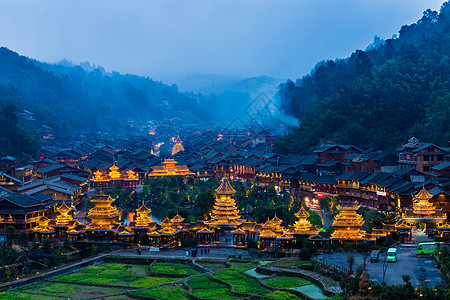 小镇风景新农村背景