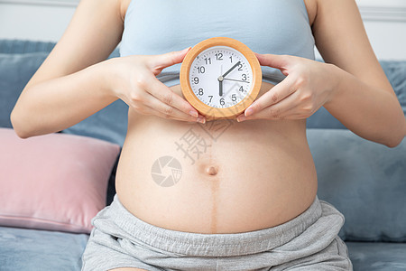 孕妇闹钟时间背景图片
