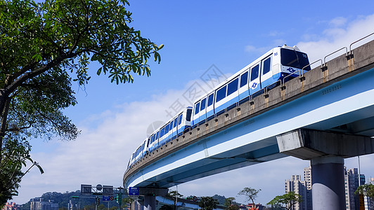 空中列车城市地铁背景